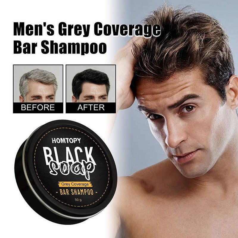 Men's White Hair Darkening Shampoo Soap – Smoothing Essential Oil Bar