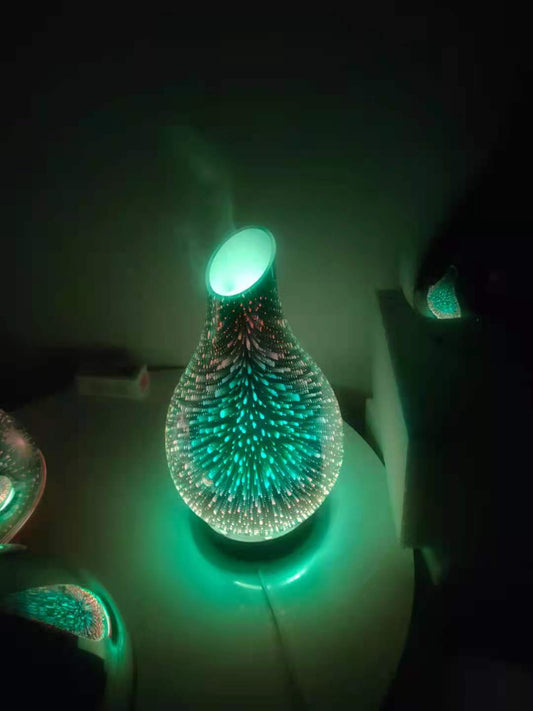 Aromatherapy Diffuser – 3D Fireworks Glass Humidifier 100ml