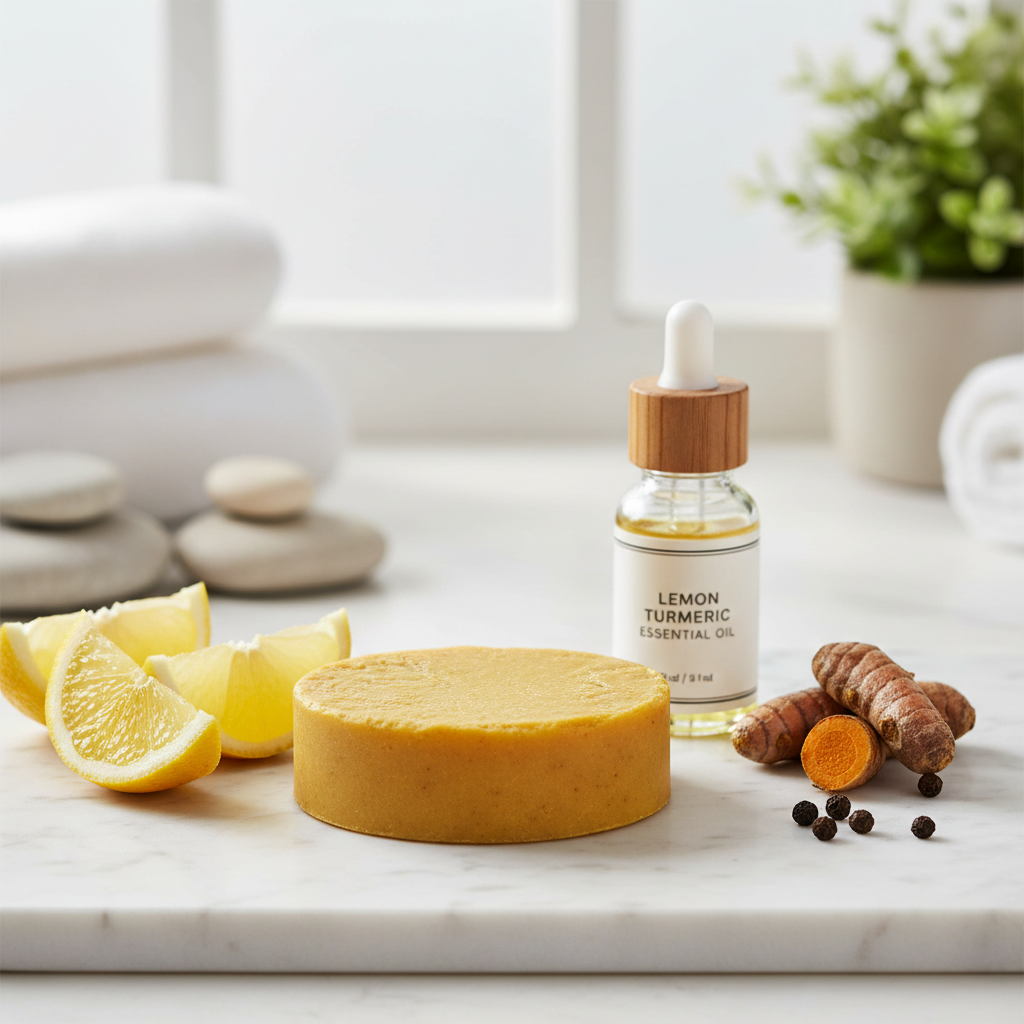 صابون الليمون والكركم - لتفتيح البشرة