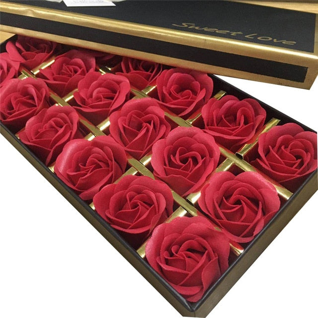 Rose Soap Flower Gift Box - 18 Pieces Wedding & Valentine's Day Gift