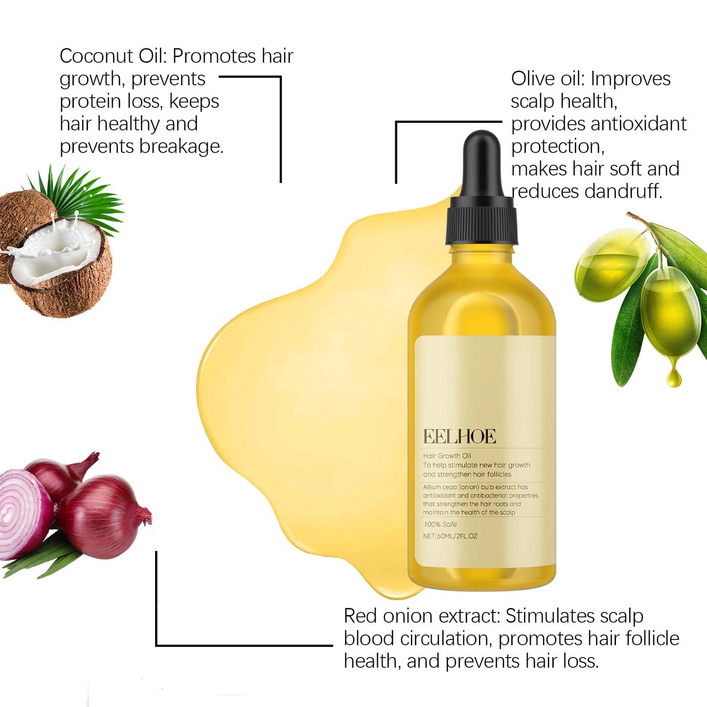 Red Onion Black Seed Oil Hair Care Essential Oil Nourishes Roots Dense Hair Care Solid Hair Care Essential Oil