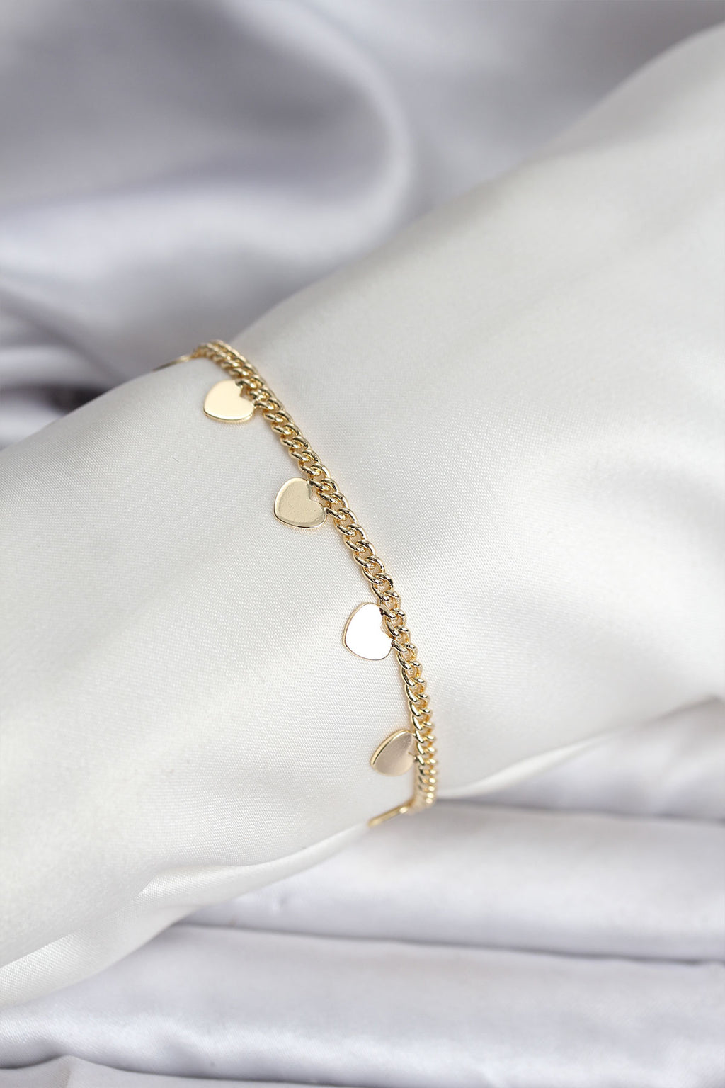 14K Gold Renk Kaplama Kalpli Model Kadın Bileklik