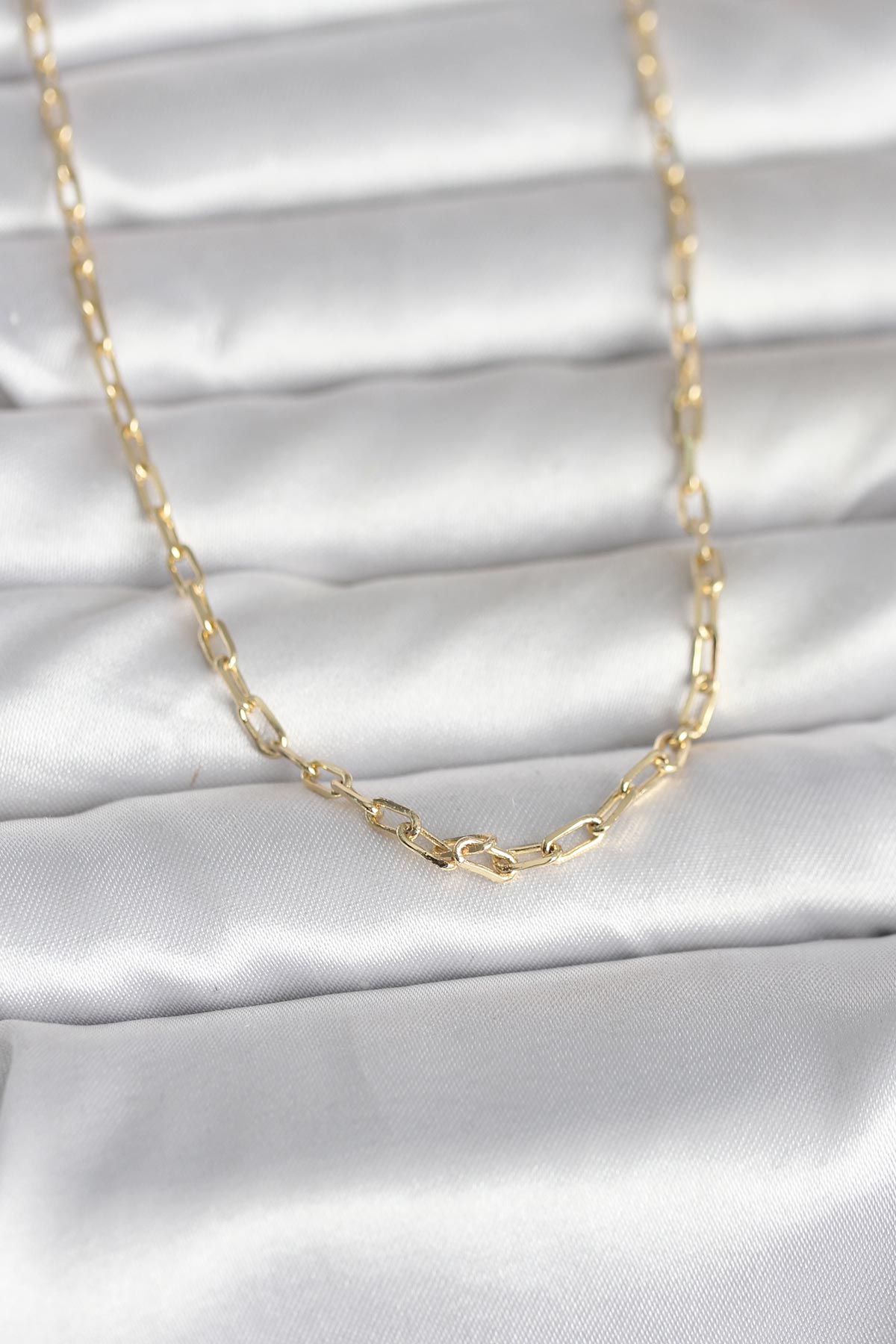 14K Gold Renk Ataç Zincir Model 60 Kadın Kolye