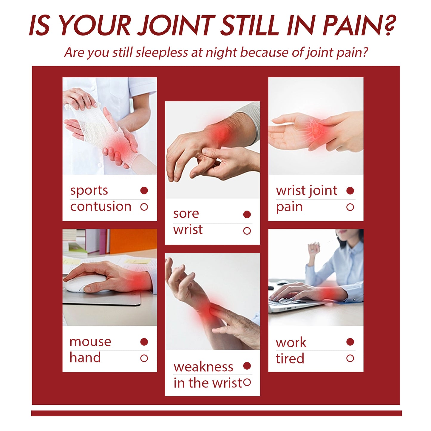 زيت إصلاح مفاصل الرسغ - زيت تدليك سريع الامتصاص لتخفيف الألم ودعم المفاصل