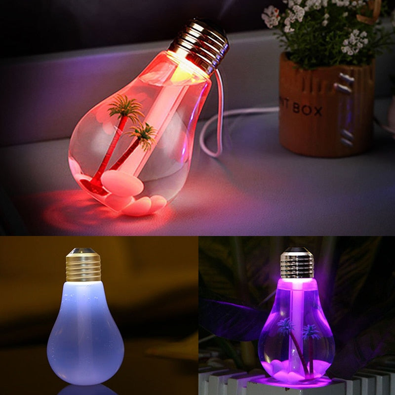 400ml LED Lamp Air Ultrasonic Humidifier for Home Essential Oil Diffuser Atomizer Air Freshener Mist Maker with LED Night Light