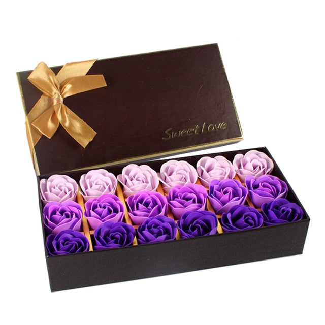 Rose Soap Flower Gift Box - 18 Pieces Wedding & Valentine's Day Gift