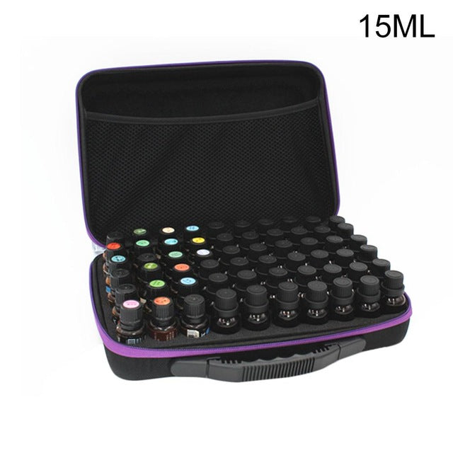 60-Compartment Essential Oil Storage Bag - Portable Travel Organizer