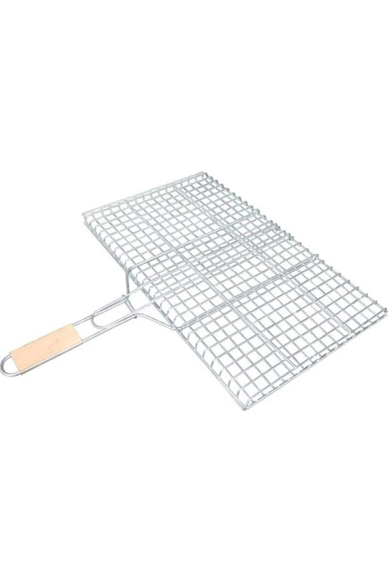 Ahşap Saplı Mangal Izgarası Galvanizli Paslanmaz Kafes Demir 25 x 40