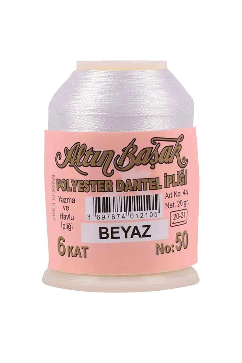 3 Adet Altınbaşak Oya ve Dantel İpi 20 gr - No: BEYAZ