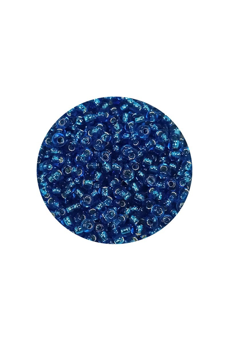 Dökme Cam Kum Boncuk (11/0) 2 mm - 60 Gram - Şeffaf Mavi - BNC042