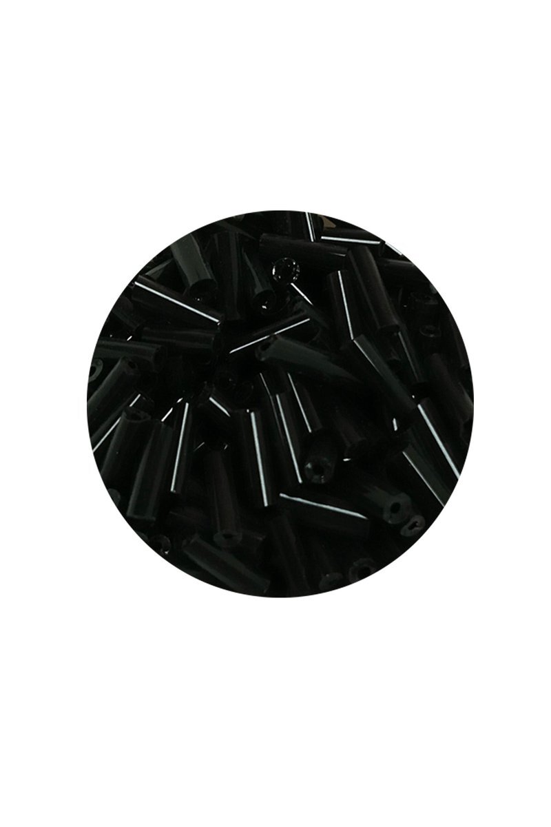 Uzun Boru Kesme Boncuk Çap 2mm Uzunluk 10 mm - 60 Gram - Siyah - BNC280