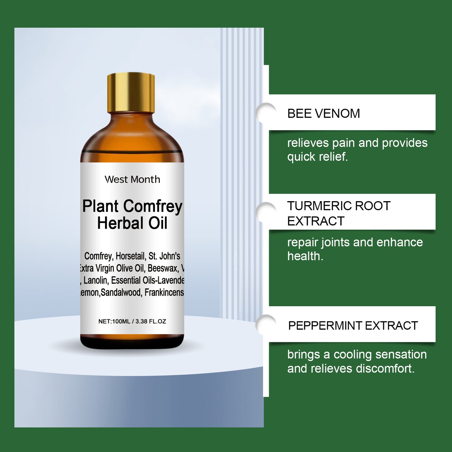 زيت ويست آند مونث العشبي المركب، زيت تدليك مرطب للمفاصل، زيت أساسي للعناية اليومية بالمفاصل