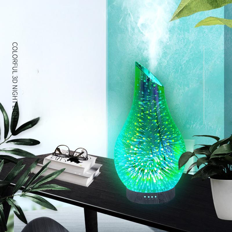 Aromatherapy Diffuser – 3D Fireworks Glass Humidifier 100ml