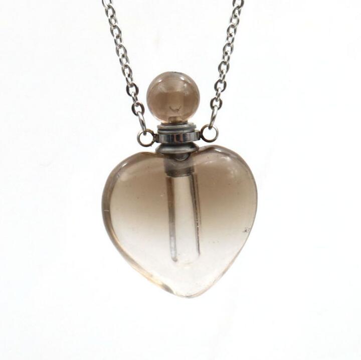 Aromatherapy Necklace – Heart-Shaped Crystal Essential Oil Pendant