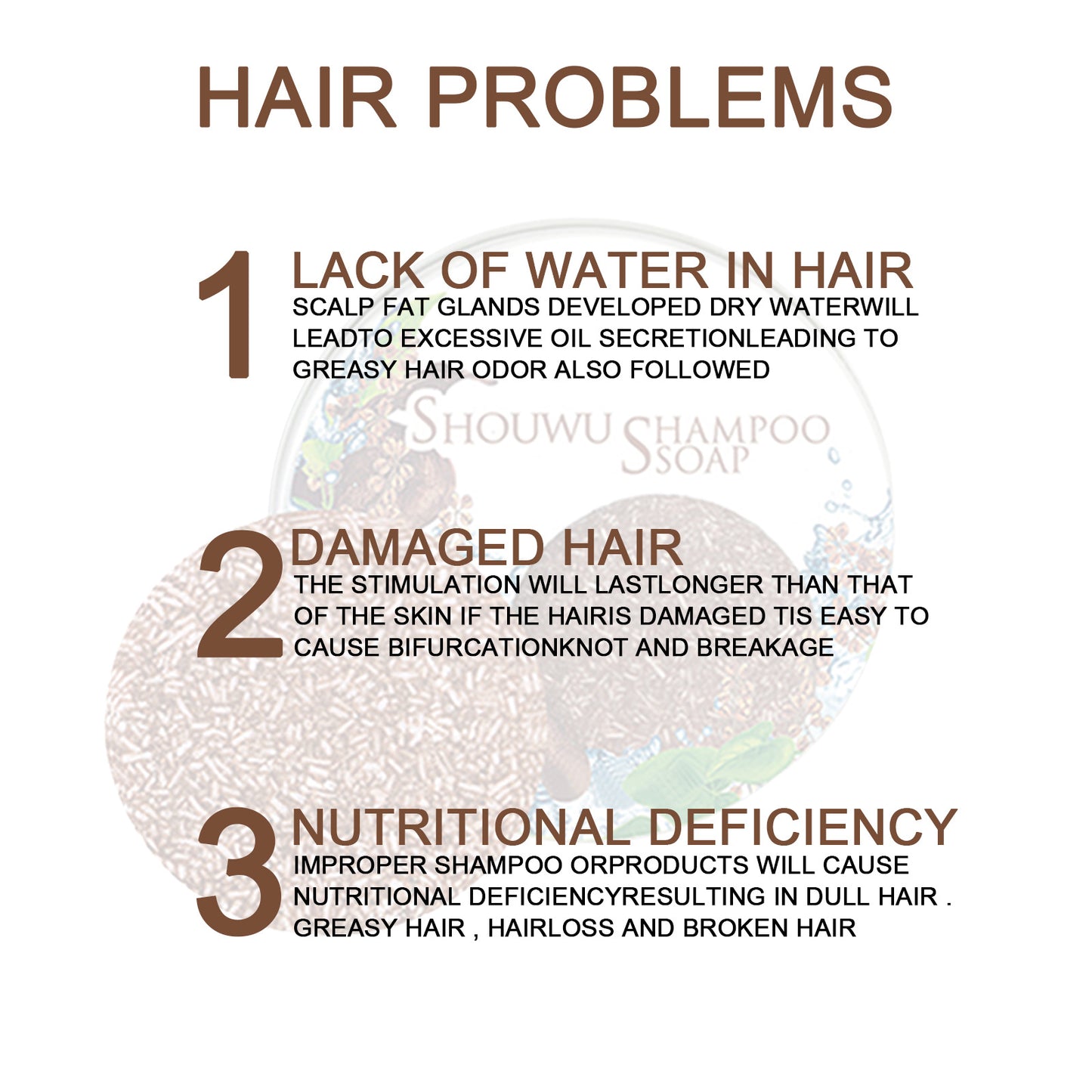 Polygonum Multiflorum Shampoo Cake, Nourishing Root Essential Oil Shampoo Black Soothing Vegetable Shampoo