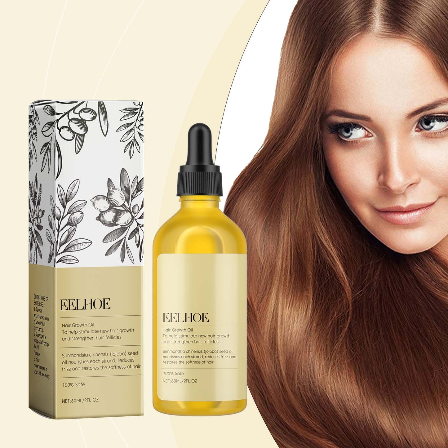 Jojoba Yağı Saç Bakım Yağı Nemlendirici Bakım, Uçları Kırılmış, Kuru ve Kabarık Saçlar İçin Pürüzsüzleştirici Bakım Yağı