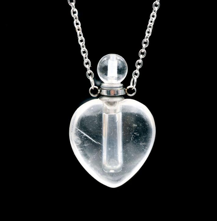 Aromatherapy Necklace – Heart-Shaped Crystal Essential Oil Pendant