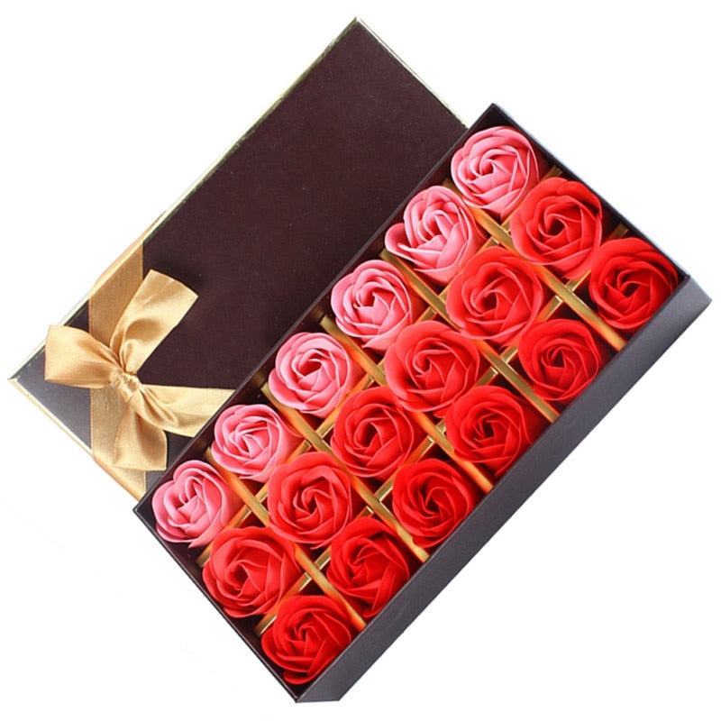 Rose Soap Flower Gift Box - 18 Pieces Wedding & Valentine's Day Gift
