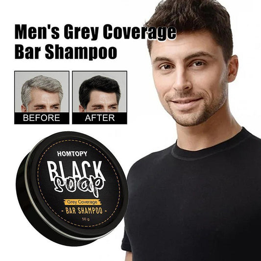 Men's White Hair Darkening Shampoo Soap – Smoothing Essential Oil Bar