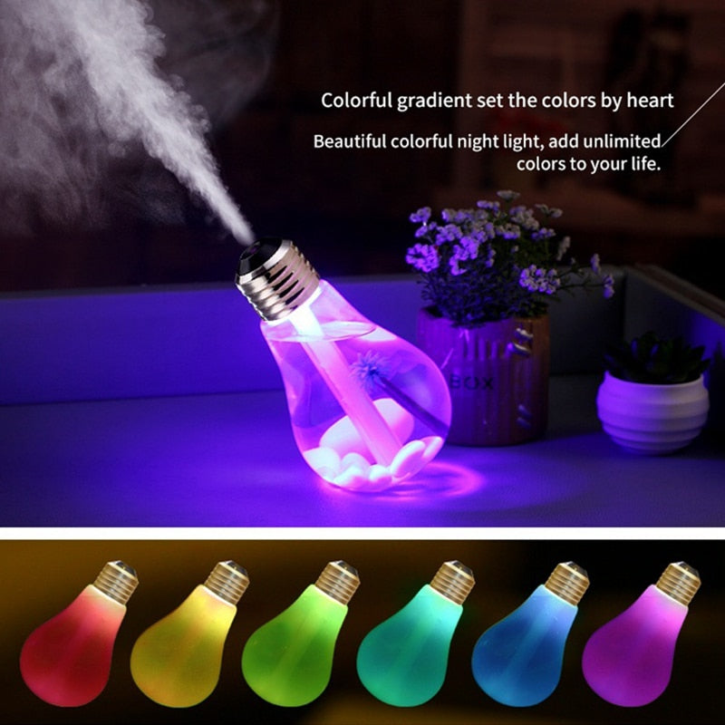 400ml LED Lamp Air Ultrasonic Humidifier for Home Essential Oil Diffuser Atomizer Air Freshener Mist Maker with LED Night Light