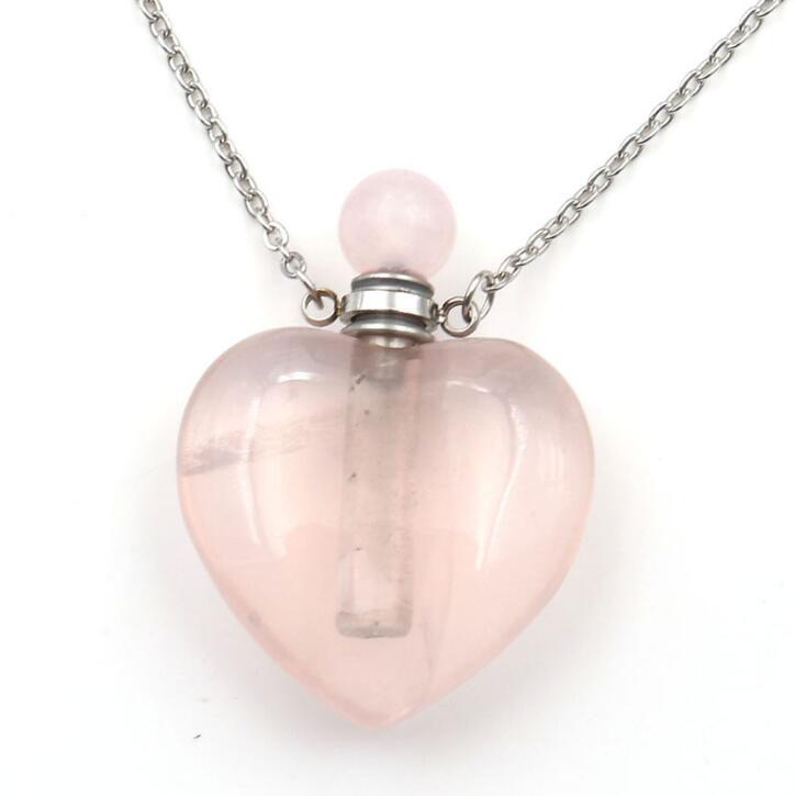 Aromatherapy Necklace – Heart-Shaped Crystal Essential Oil Pendant