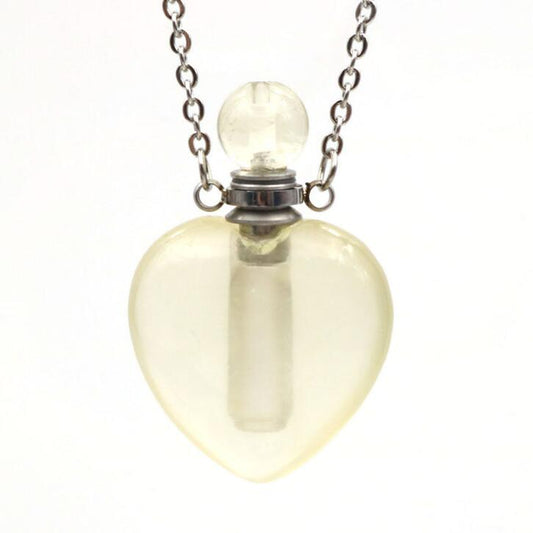 Aromatherapy Necklace – Heart-Shaped Crystal Essential Oil Pendant