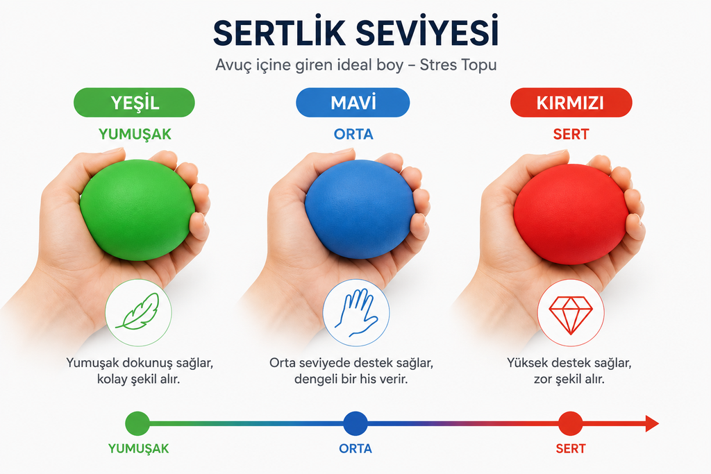 Silikon Stres Topu El Egzersizi Bilek ve Parmak Güçlendirme Topu Fizik Tedavi Yeşil Yumuşak
