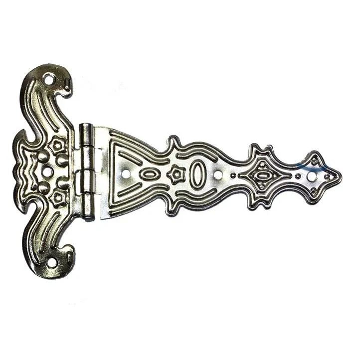 Dekoratif, Sac Tek Kuyruklu Menteşe 69x102 Mm, Büyük, Nikel, 1 Adet